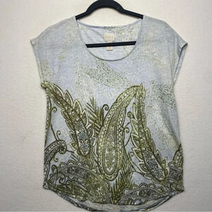 Zenergy Chico’s Blue Blouse 0 /‎ XS Printed